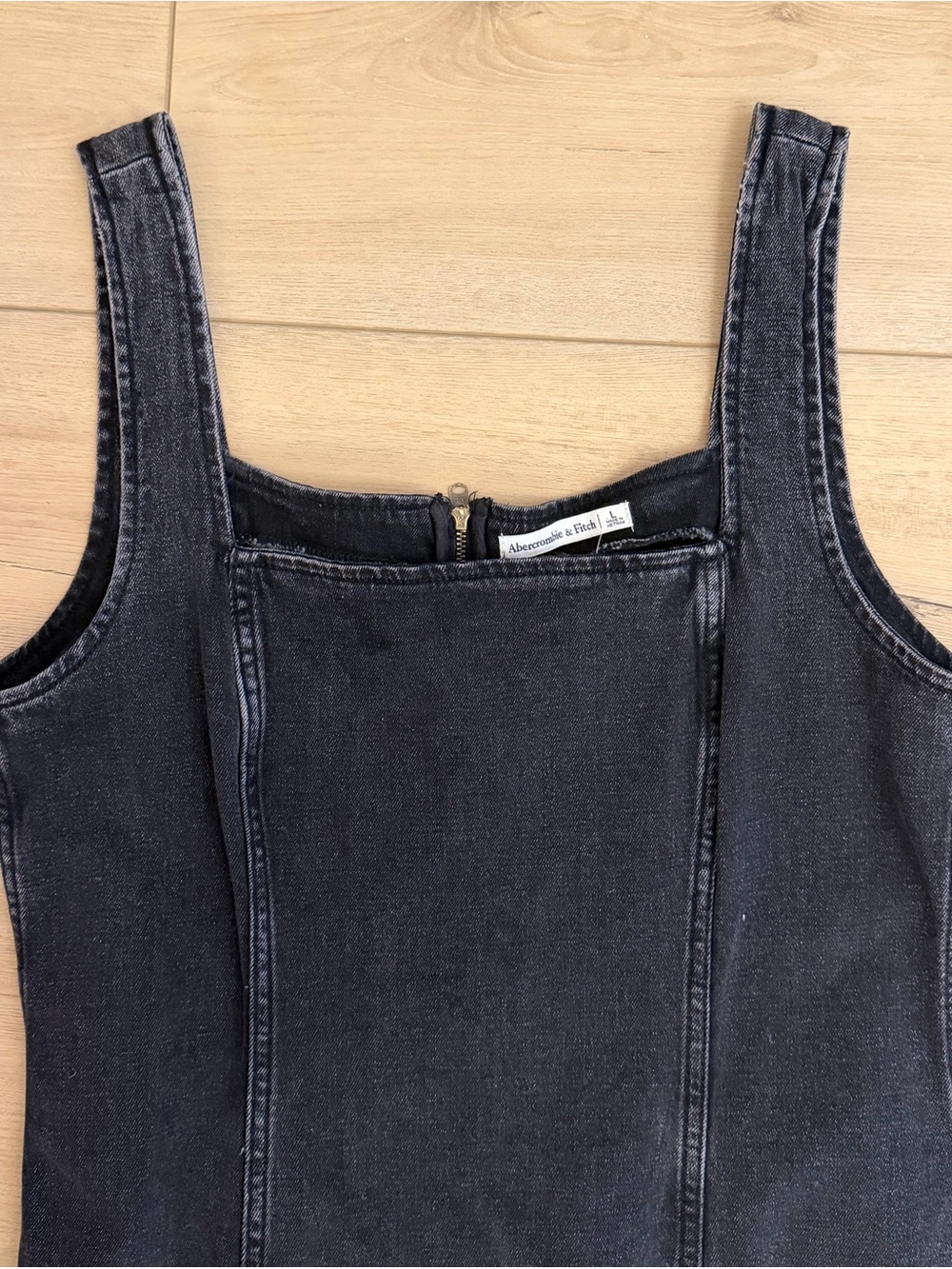 Abercrombie & Fitch Women's Black Denim Midi Dress